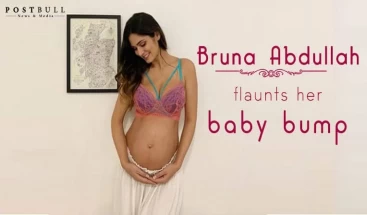Bruna Abdullah flaunts her baby bump in a pink bralette