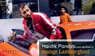 Hardik Pandya was spotted in orange Lamborghini with