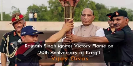 Rajnath Singh ignites Victory Flame on 20th Anniversary of