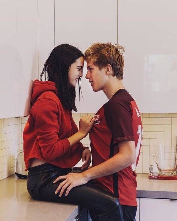 Staring couple