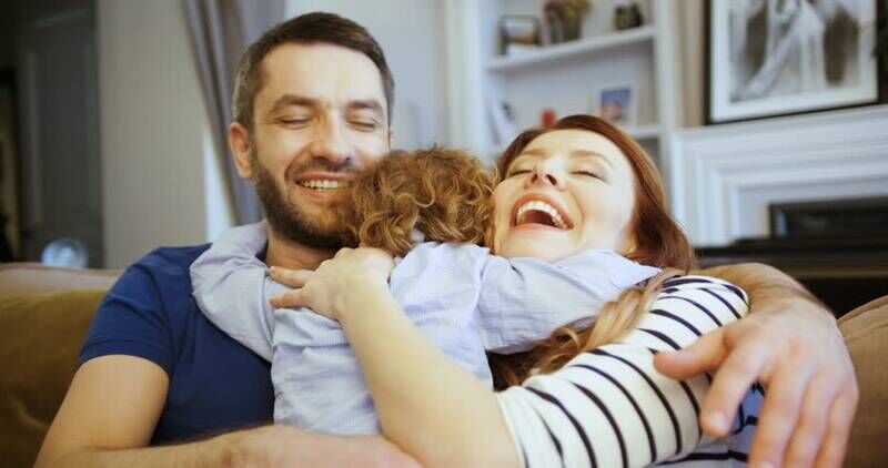Hugging child